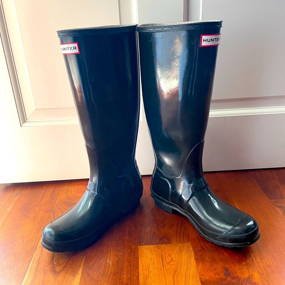 Hunter Tall Gloss Black Boots